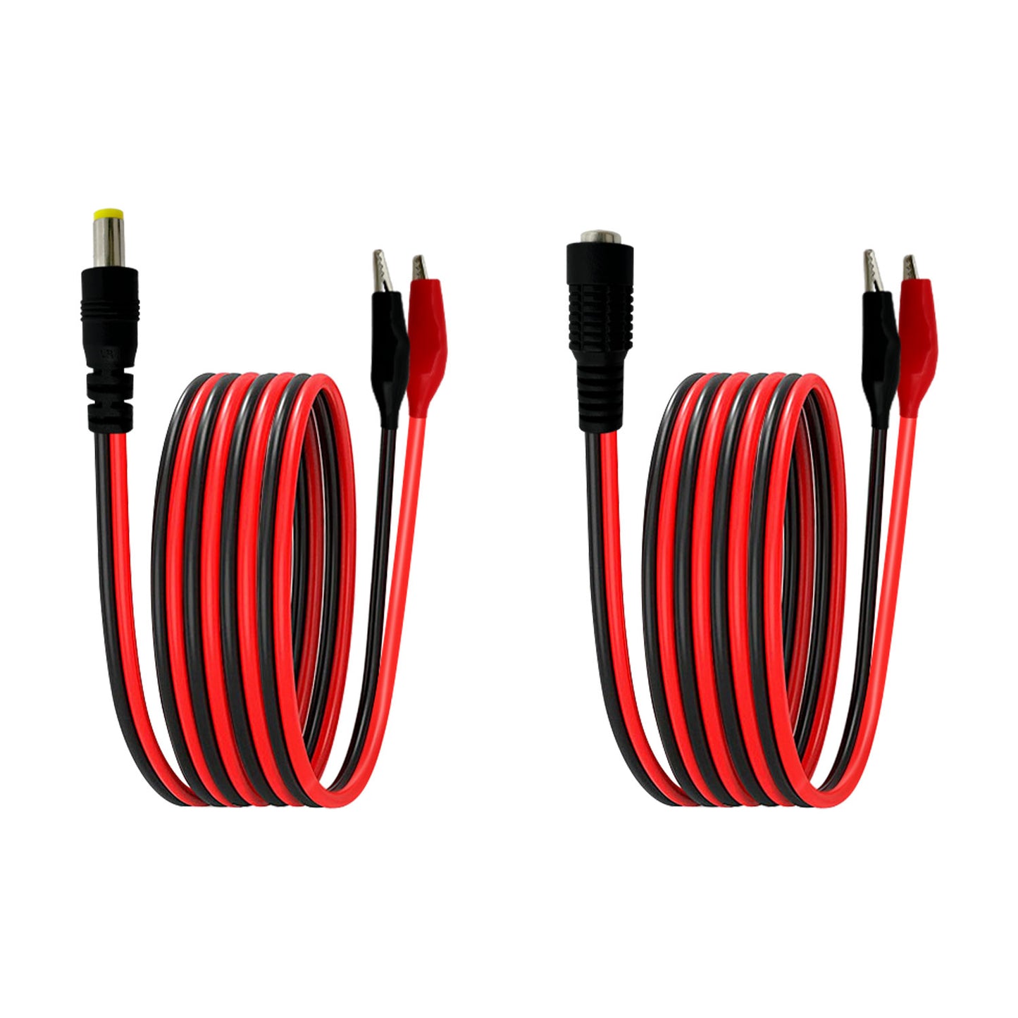 5.5x2.1mm / 5.5x2.5mm Male/Female Barrel Connector to Alligator Clip Power Extension Cable for CCTV Security Camera Lighting Adapter