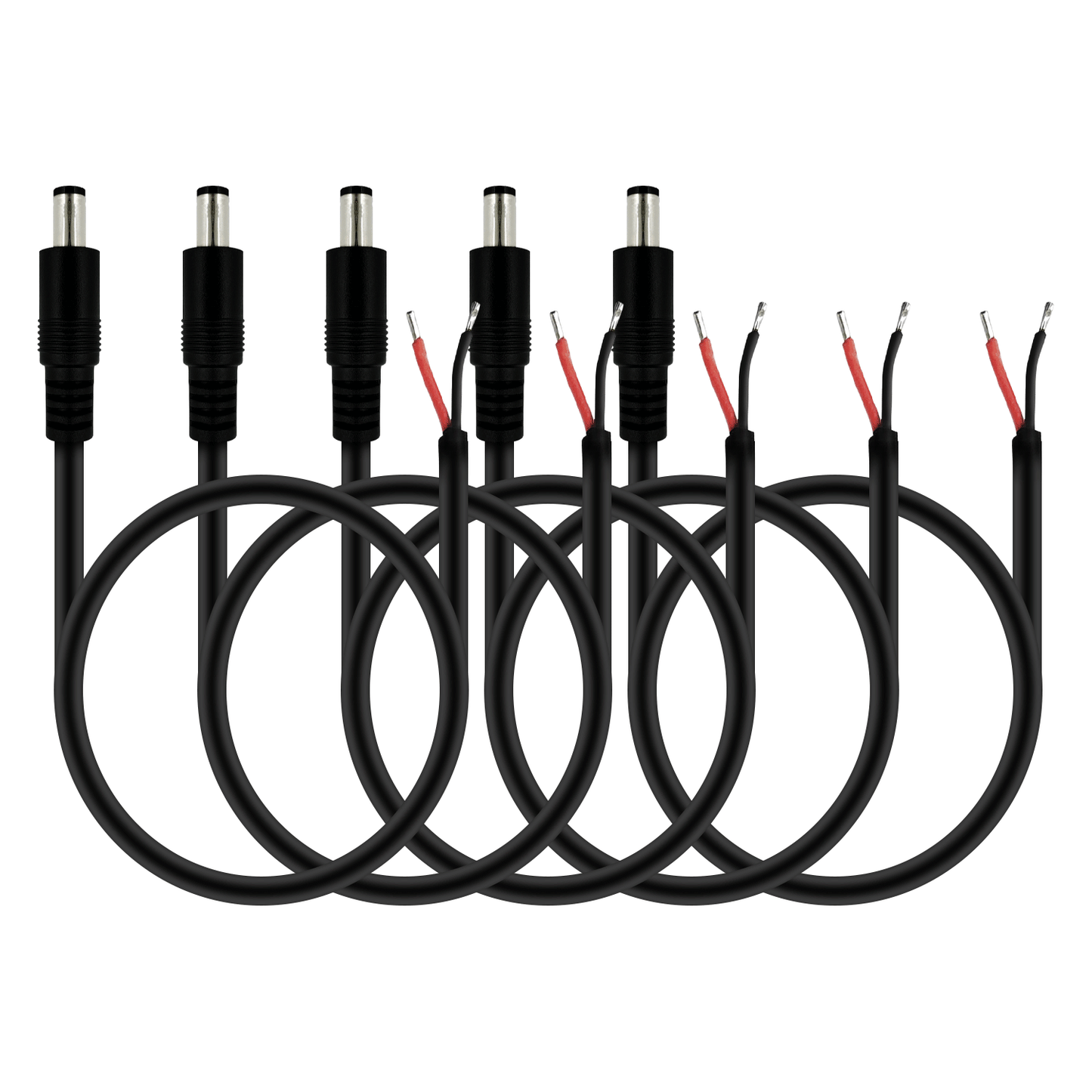 5.5x2.5mm 12V DC Power Cord Barrel Connector Tail Fiber Repair Power Cord for CCTV Surveillance Camera LED Strip Light DVR Router