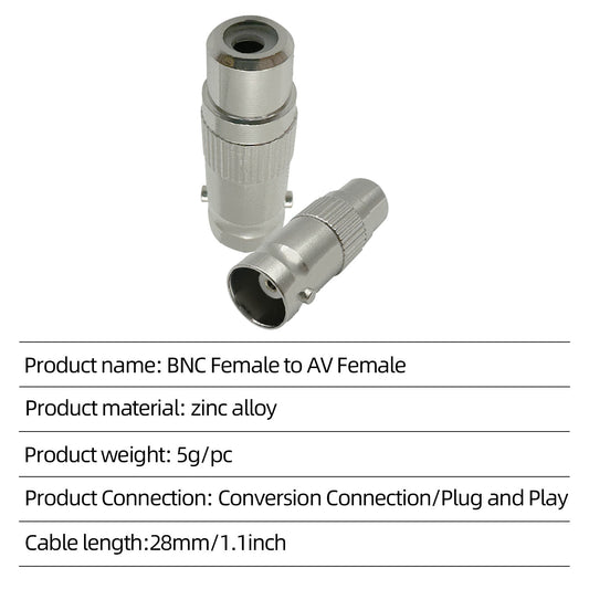 10pcs BNC Female to RCA Female Coupler Adapter Connectors for CCTV Security Surveillance Systems Surveillance Systems