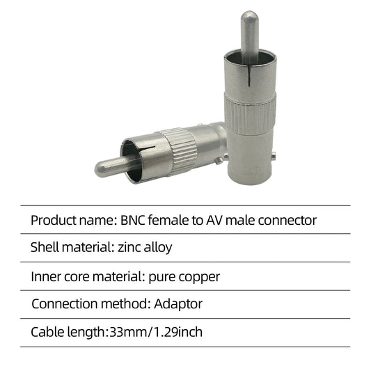 10pcs BNC Female to RCA Male for CCTV Coaxial Cable Coupler Connector Plug Adapter