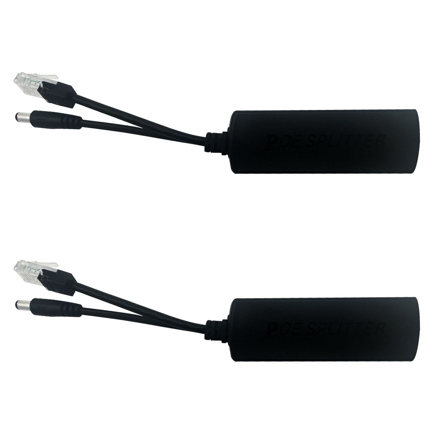 2pack POE Splitter Adapter Power Over Ethernet 48V to 12V DC5.5x2.1mm IEEE 802.3AF/at Compliant 10/100Mbps POE Splitter