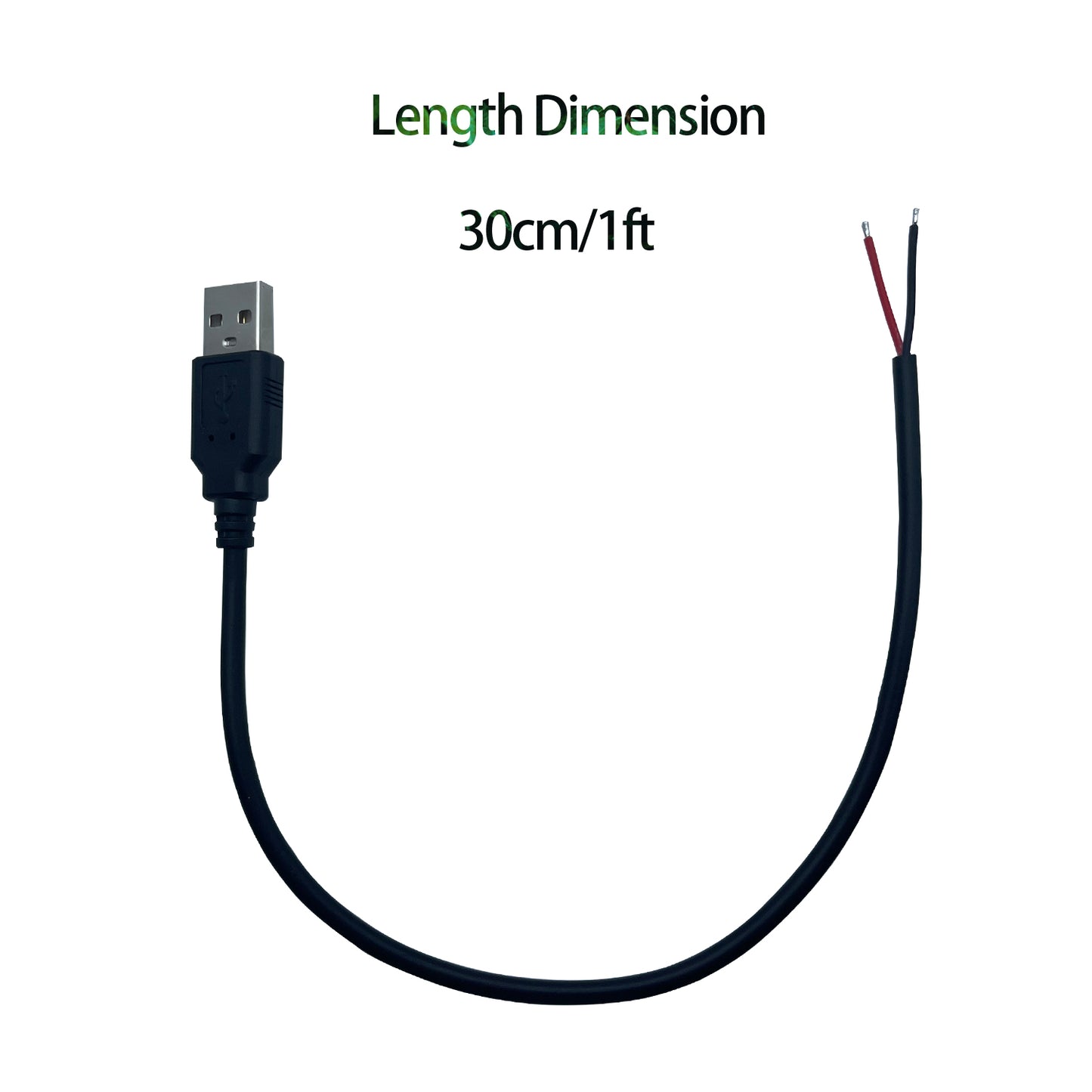 Male/Female USB Power Cord Tail Fiber Opening,5V /3A,Suitable for LED Strips, Convenient Fans, Bluetooth Speakers, etc. USB Devices Installation or Replacement Maintenance