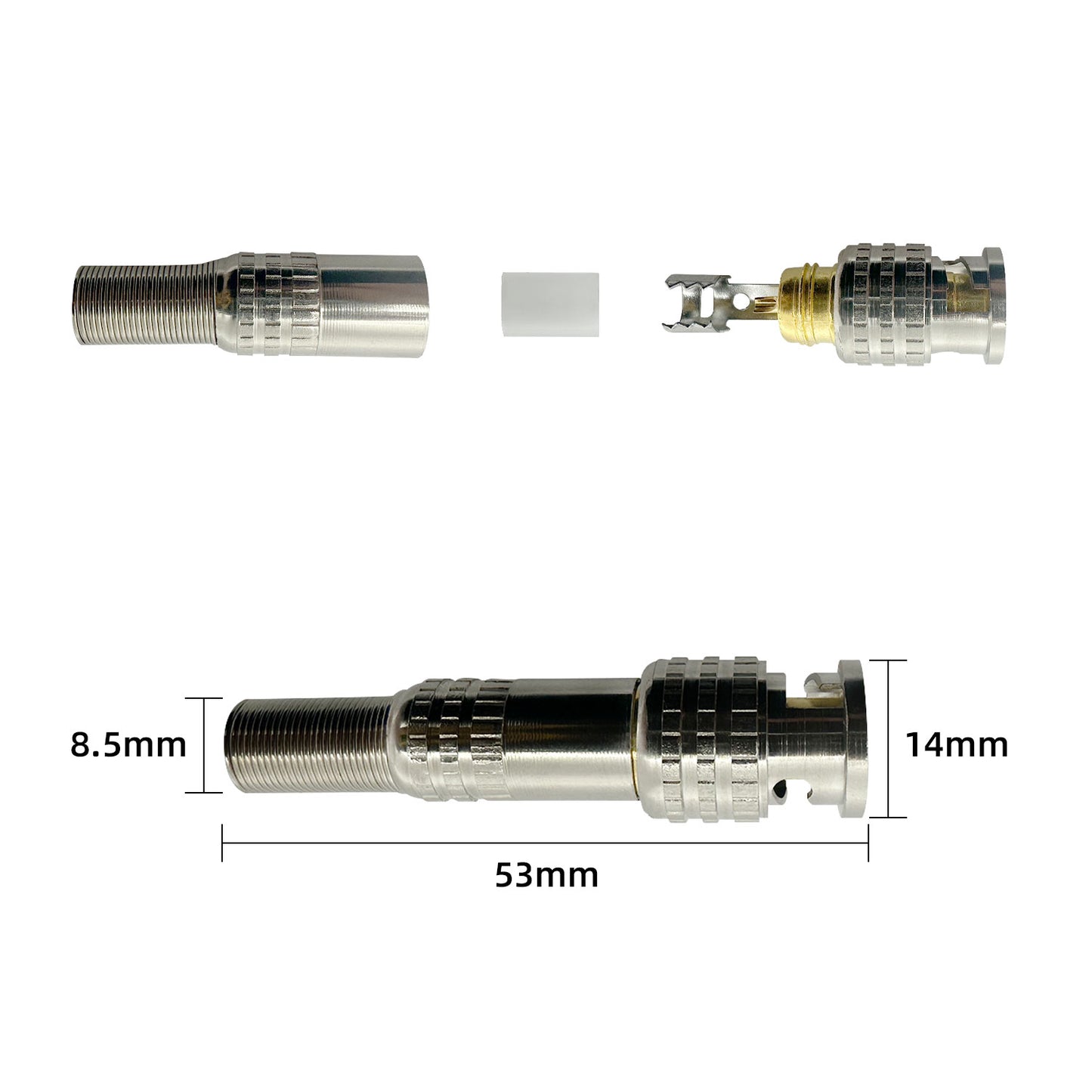 10pcs for CCTV Surveillance Cameras Soldered BNC Male Connector with RG59 RG6 BNC Compression Connector
