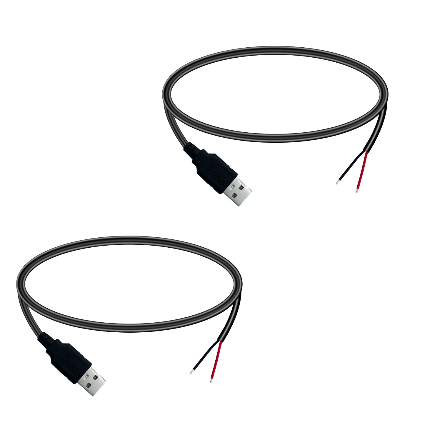 Male/Female USB Power Cord Tail Fiber Opening,5V /3A,Suitable for LED Strips, Convenient Fans, Bluetooth Speakers, etc. USB Devices Installation or Replacement Maintenance