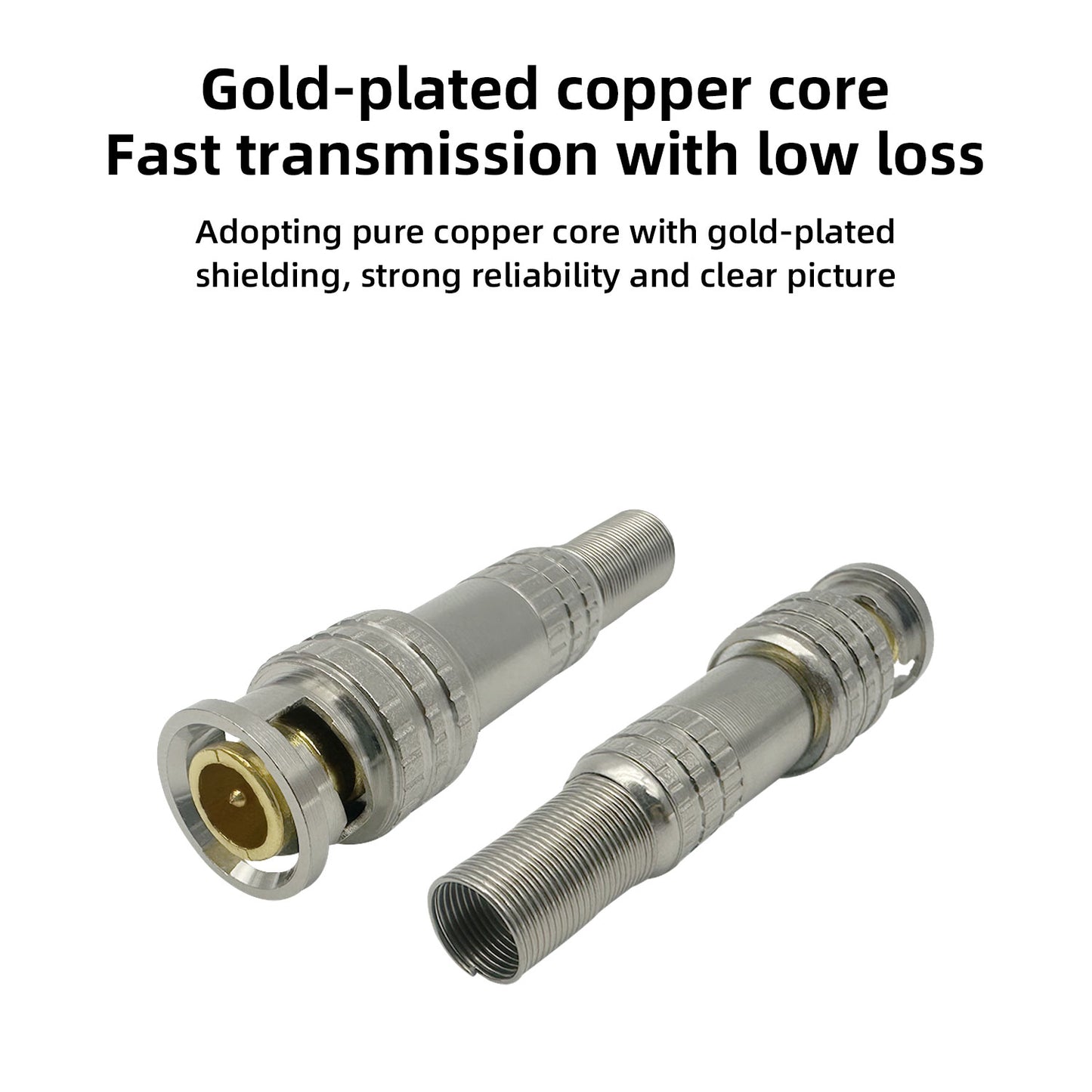 10pcs for CCTV Surveillance Cameras Soldered BNC Male Connector with RG59 RG6 BNC Compression Connector