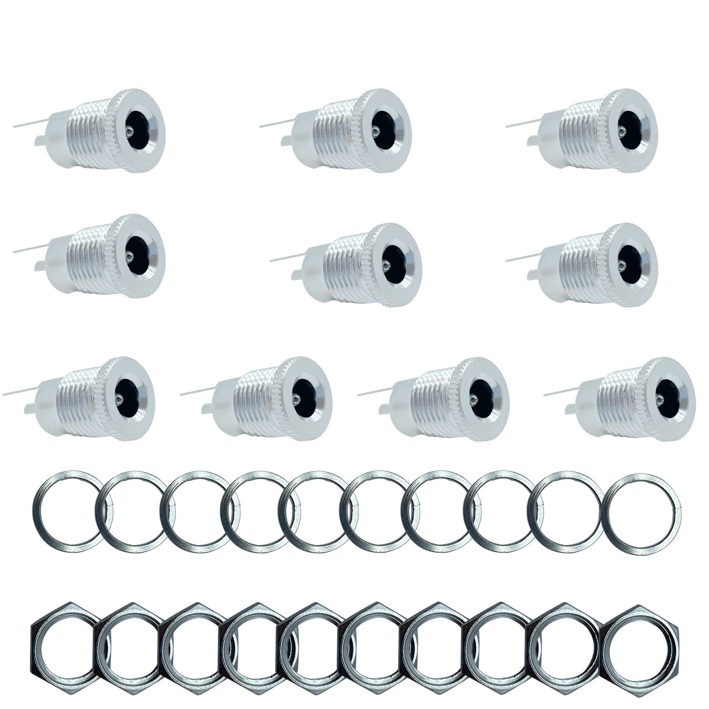 DC Power Jack 5.5 x 2.1 mm Female DC Plug-in Jack Panel Mounting Connectors