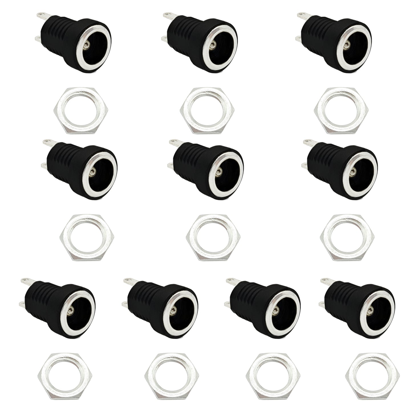 DC Power Jack 5.5 x 2.5mm Female DC Cartridge Jack Panel Mount Connector