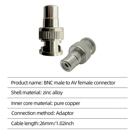 10pcs BNC to RCA Adapter BNC Male to RCA Female Coaxial Connector RG6 Adapter Kit Coupler for CCTV Surveillance Cameras