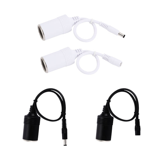 Car Cigarette Lighter Power Cable, Socket to 5.5x2.1mm Male and Female Plug Pair Jack Adapter
