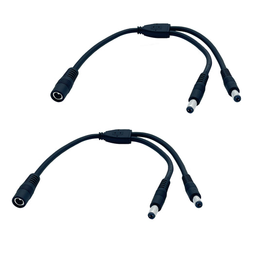 5.5x2.1mm 18AWG 12 Volt Splitter, Y-Shaped Power Distributor for LED Strip Splitter CCTV Surveillance Camera etc.