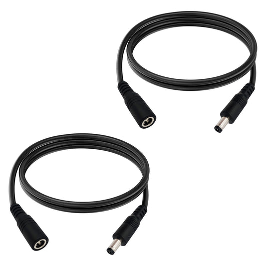 5.5x2.5mm 12 Volt, DC Power Extension Cord, Barrel Connector for Battery Packs, Routers, LED Strips, Projectors, Printers, Home Cameras, etc.