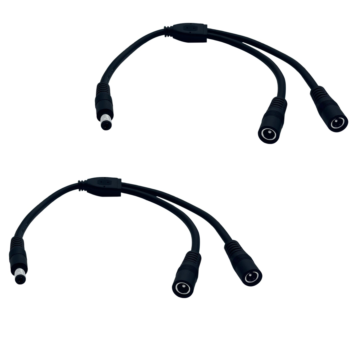 5.5x2.1mm 18AWG 12 Volt Splitter, Y-Shaped Power Distributor for LED Strip Splitter CCTV Surveillance Camera etc.