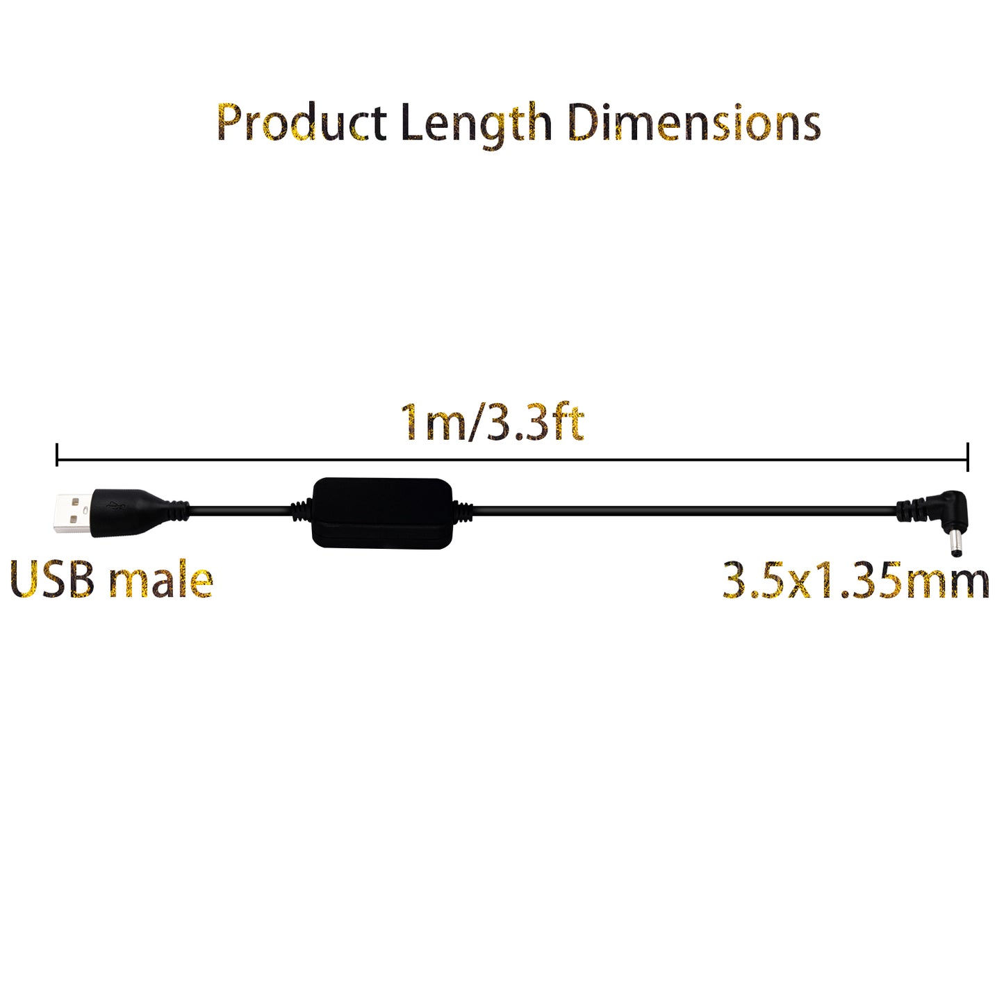 1pcs/3.3ft DC3.5x1.5mm 5V to DC 12V USB Voltage Boost Converter Cable,USB to 12v Adapter,Suitable for:IP Surveillance Cameras,Walkman Fans,LED Desk Lamps,Routers and Other Devices