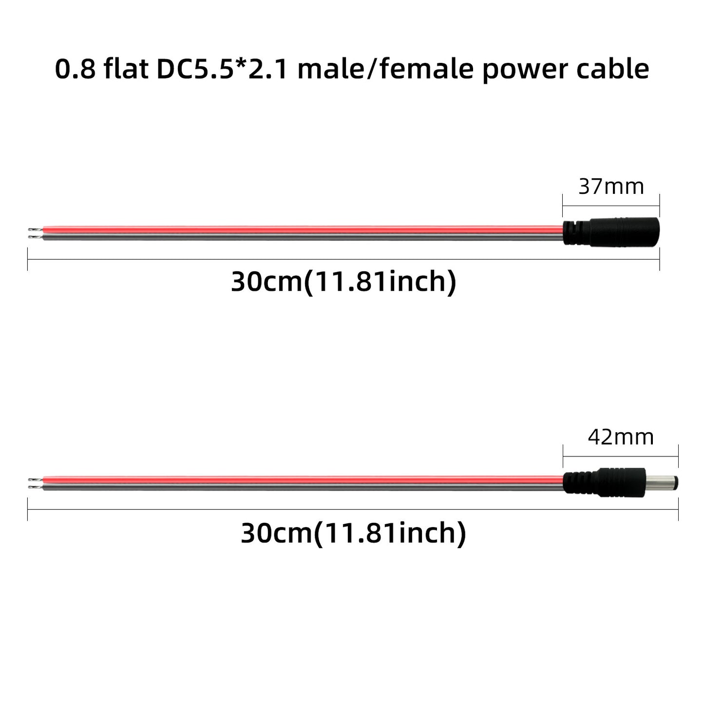 5.5x2.1mm DC Power Cord 12V 3A Service Power Cord LED Strip Power Extension Cord for CCTV Security Cameras