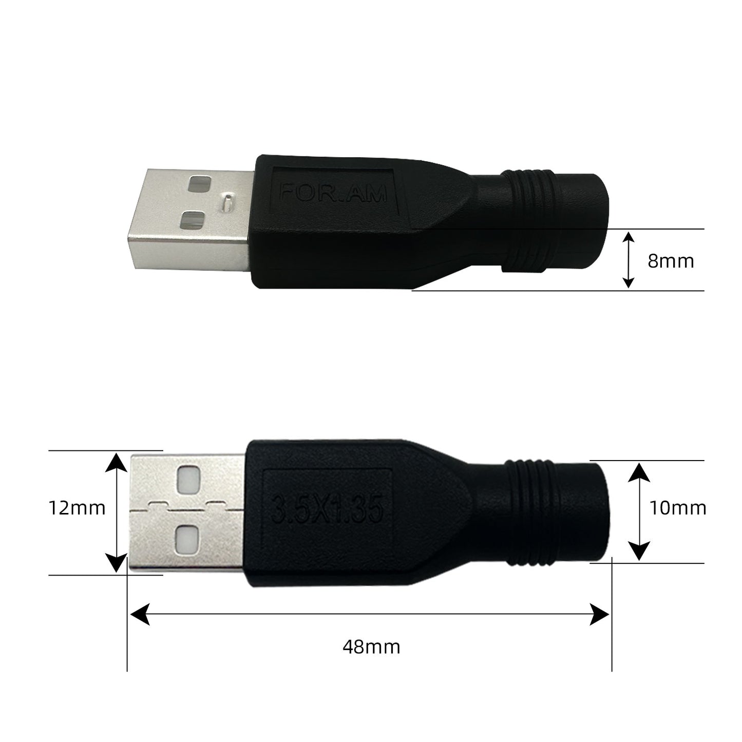 USB to DC 3.5×1.35mm 12V 3A Power Adapter Power Connector