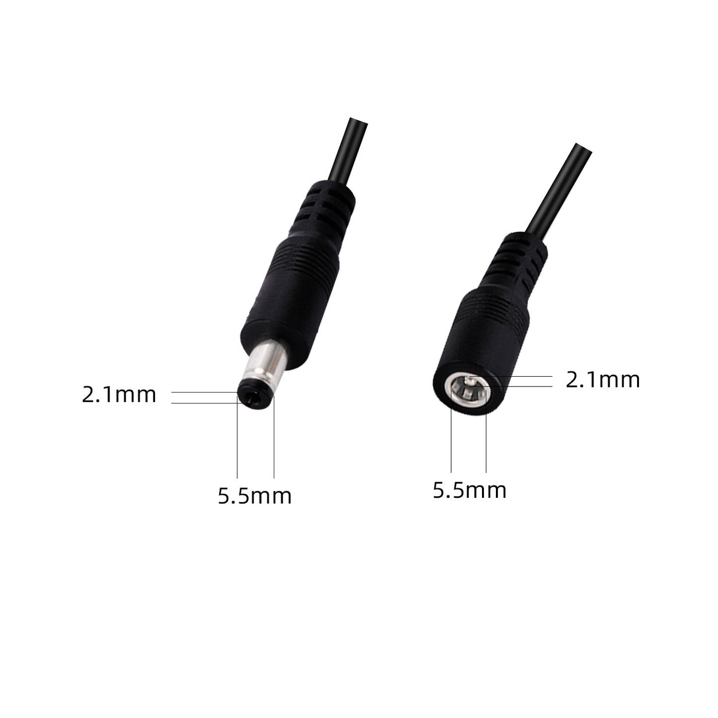 Male to Female, Switched 12 5A Barrel Connector for LED Strip Light Speaker CCTV Surveillance Camera LED Strip Light Speaker