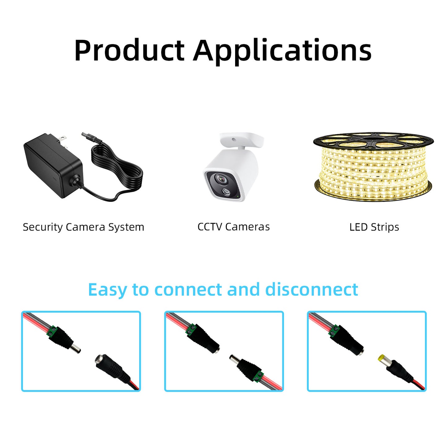 12V Connectors LED Connectors Barrel Connectors DC Power Adapters