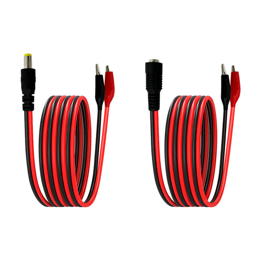 5.5x2.1mm / 5.5x2.5mm Male/Female Barrel Connector to Alligator Clip Power Extension Cable for CCTV Security Camera Lighting Adapter
