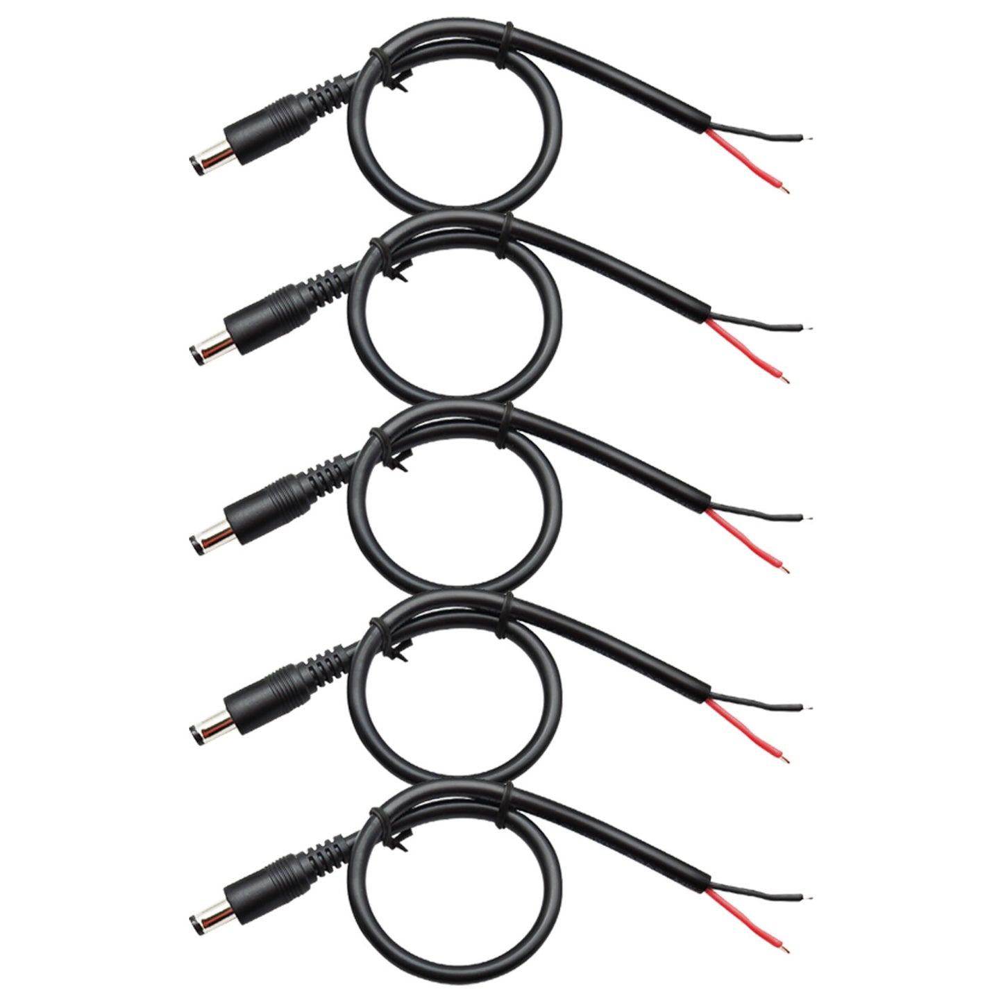 5.5x2.1mm Barrel Connector, 12 Volt Power Cord, Tail Fiber Repair Power Cord for CCTV Surveillance Cameras, LED Strips, Lighting Power Supplies, Routers