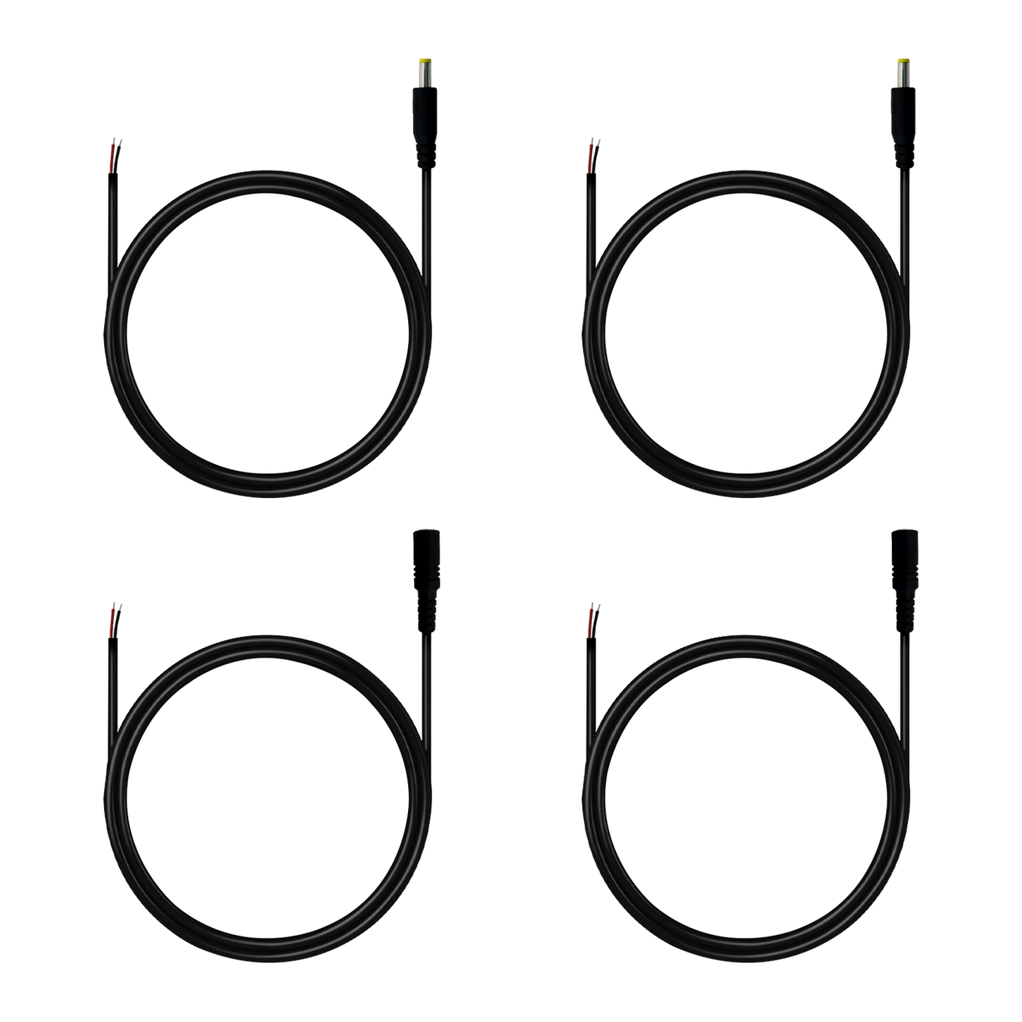 4.0x1.7mm 12V 3A pigtailed Power Cord for Outdoor Camera Battery Packs, LED Light Strips, and Fans Outdoor Camera