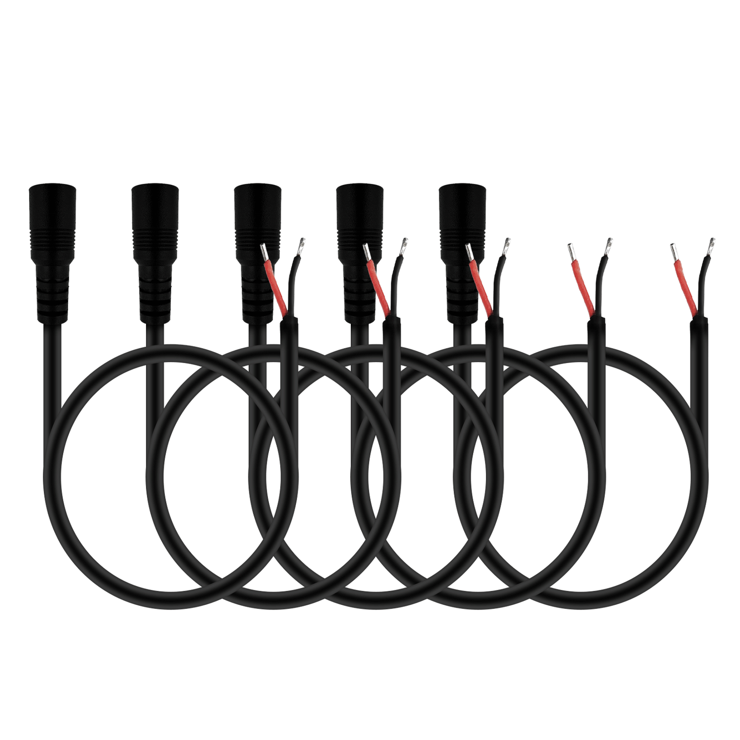 5.5x2.5mm 12V DC Power Cord Barrel Connector Tail Fiber Repair Power Cord for CCTV Surveillance Camera LED Strip Light DVR Router