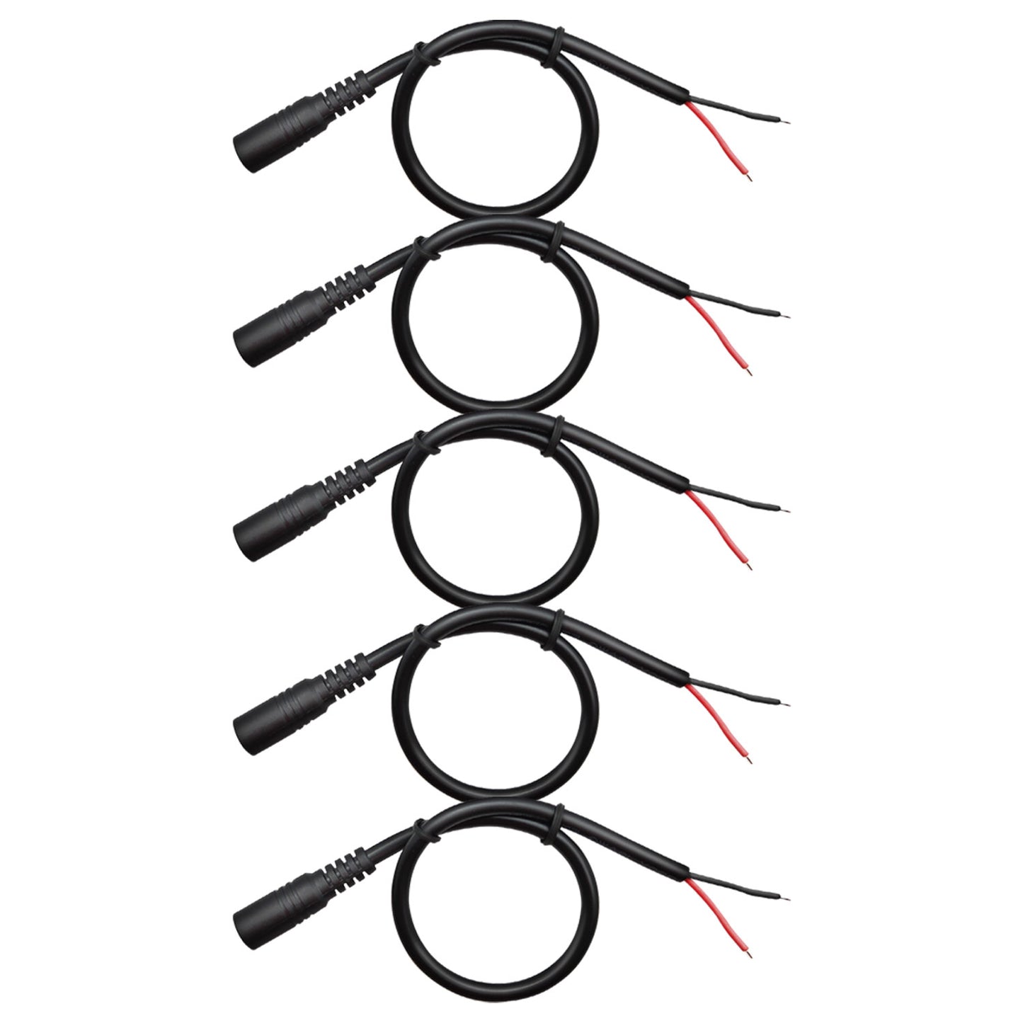 5.5x2.1mm Barrel Connector, 12 Volt Power Cord, Tail Fiber Repair Power Cord for CCTV Surveillance Cameras, LED Strips, Lighting Power Supplies, Routers
