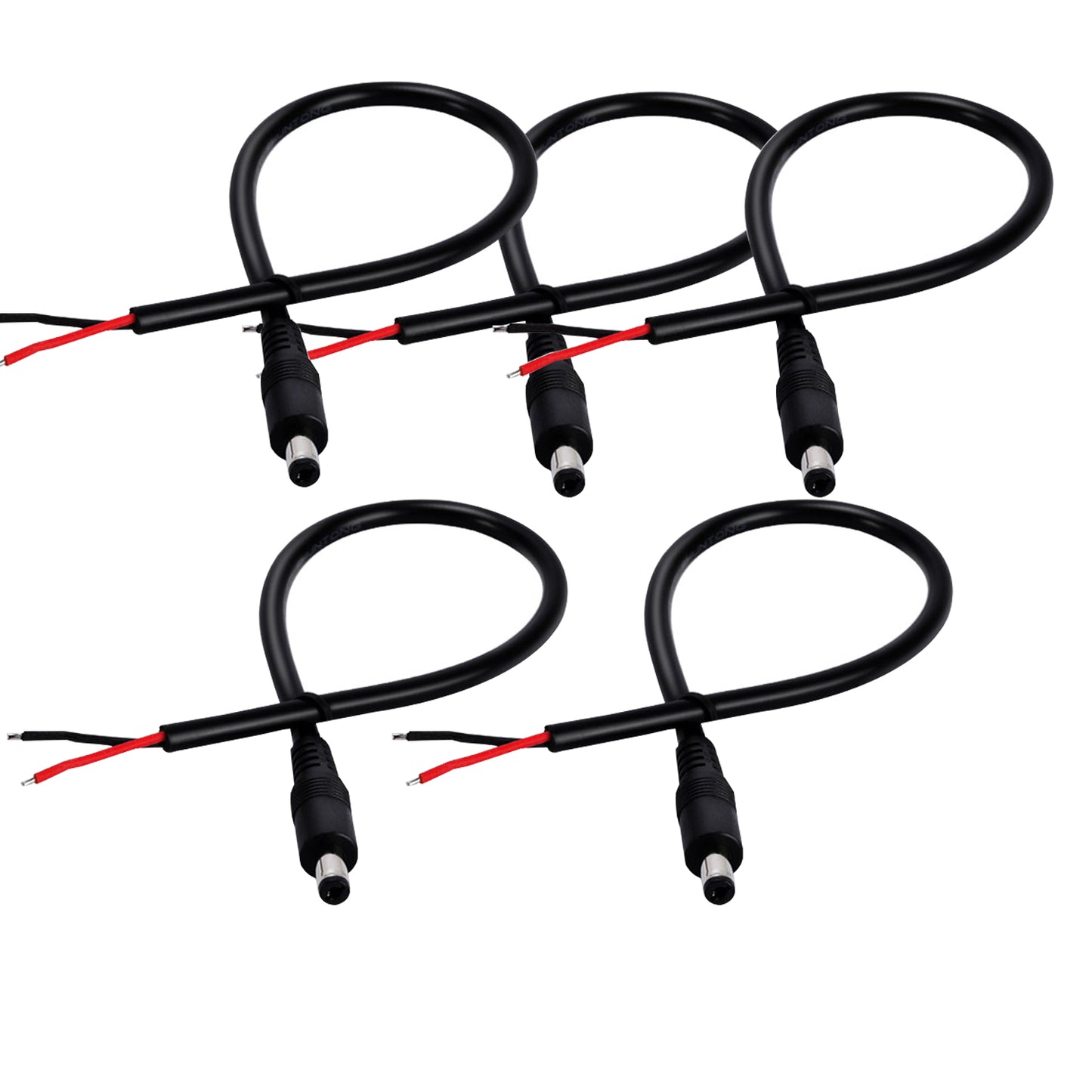 5.5x2.1mm Barrel Connector, 12 Volt Power Cord, Tail Fiber Repair Power Cord for CCTV Surveillance Cameras, LED Strips, Lighting Power Supplies, Routers