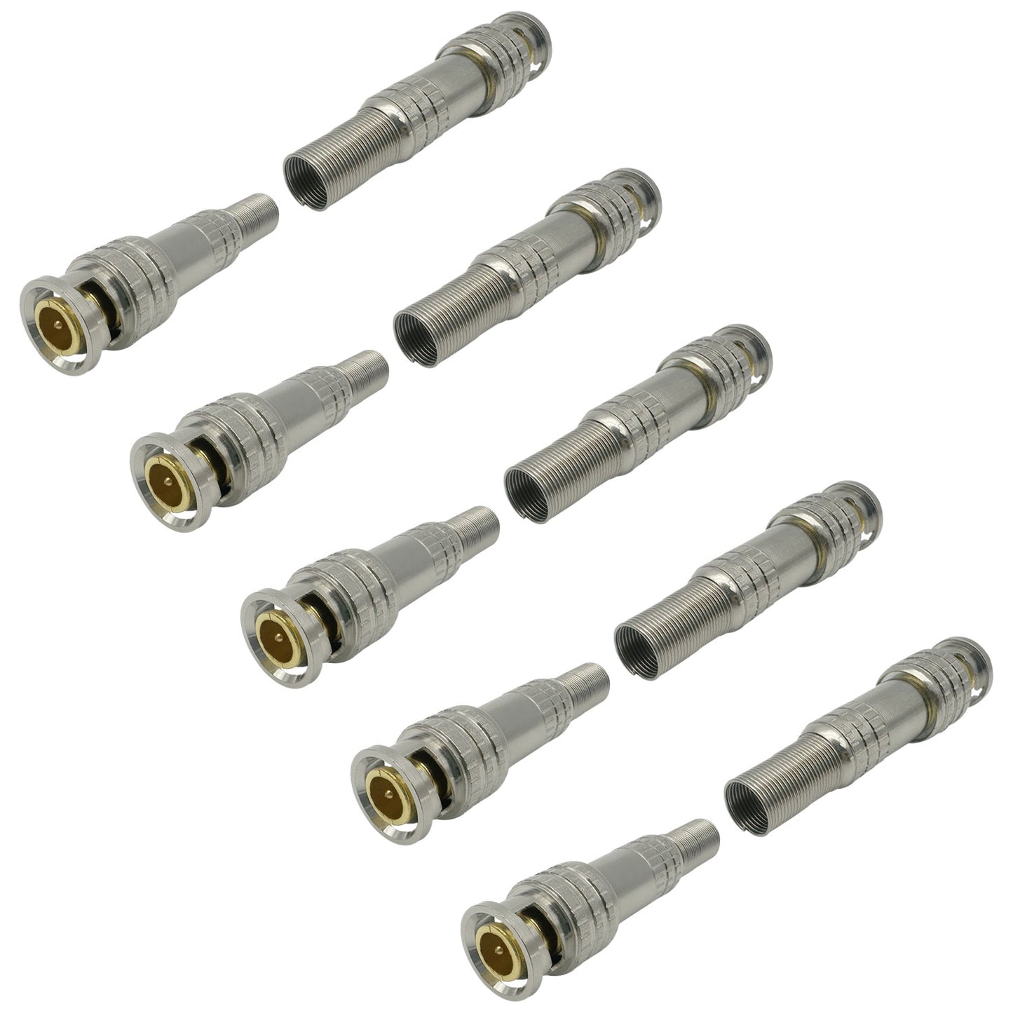 10pcs for CCTV Surveillance Cameras Soldered BNC Male Connector with RG59 RG6 BNC Compression Connector