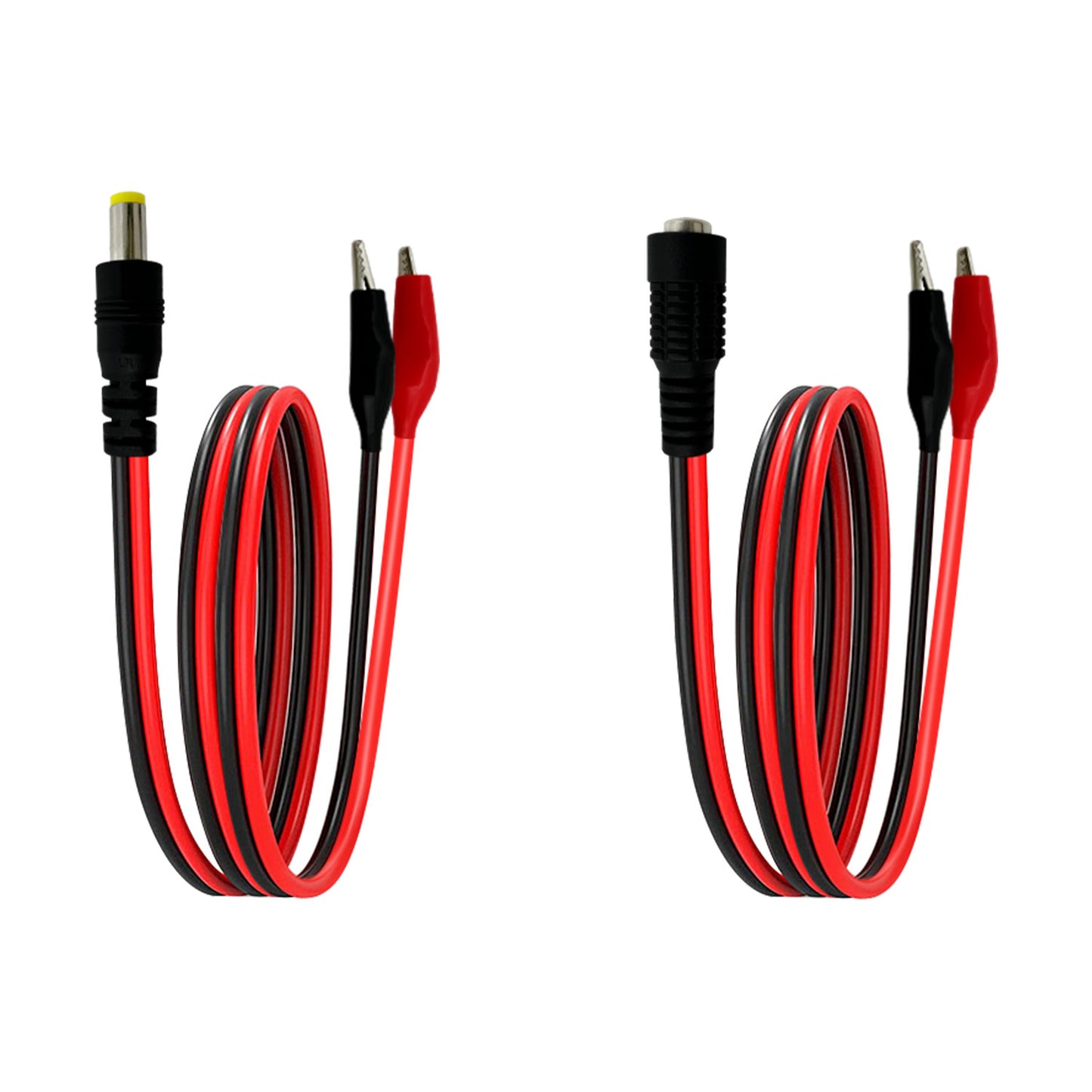 5.5x2.1mm / 5.5x2.5mm Male/Female Barrel Connector to Alligator Clip Power Extension Cable for CCTV Security Camera Lighting Adapter