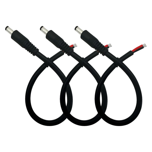 5.5x2.5mm 16AWG Male/Female with Pigtail Bare Wire Open-End Power Cord, Barrel Connector for CCTV Cameras, DVRs, LED Stripes Power Supply Repair Cord