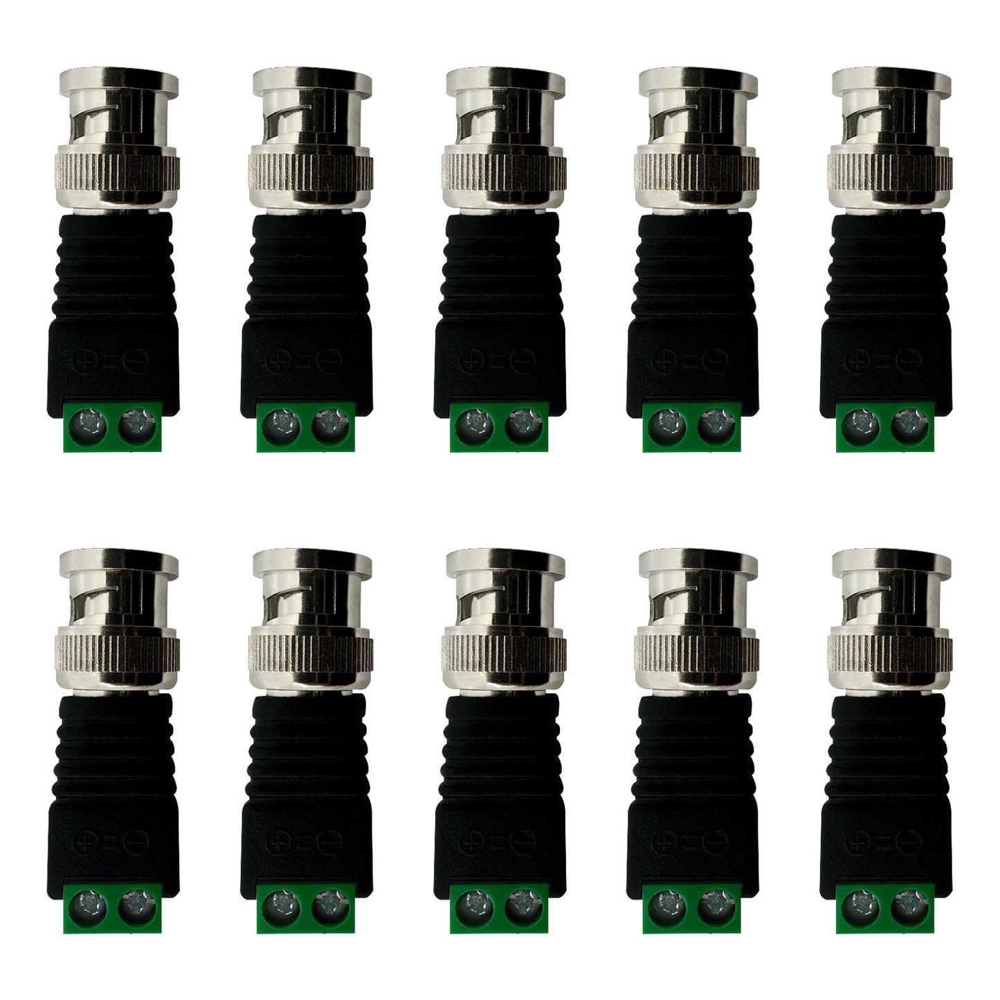 BNC Connectors Solderless Video Balanced Connectors BNC to Cat5e Adapter for Autoscan CCTV Surveillance Cameras etc