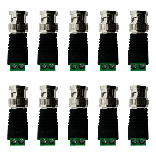 BNC Connectors Solderless Video Balanced Connectors BNC to Cat5e Adapter for Autoscan CCTV Surveillance Cameras etc