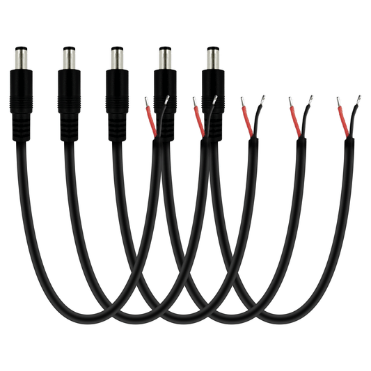 5.5x2.5mm 12V DC Power Cord Barrel Connector Tail Fiber Repair Power Cord for CCTV Surveillance Camera LED Strip Light DVR Router