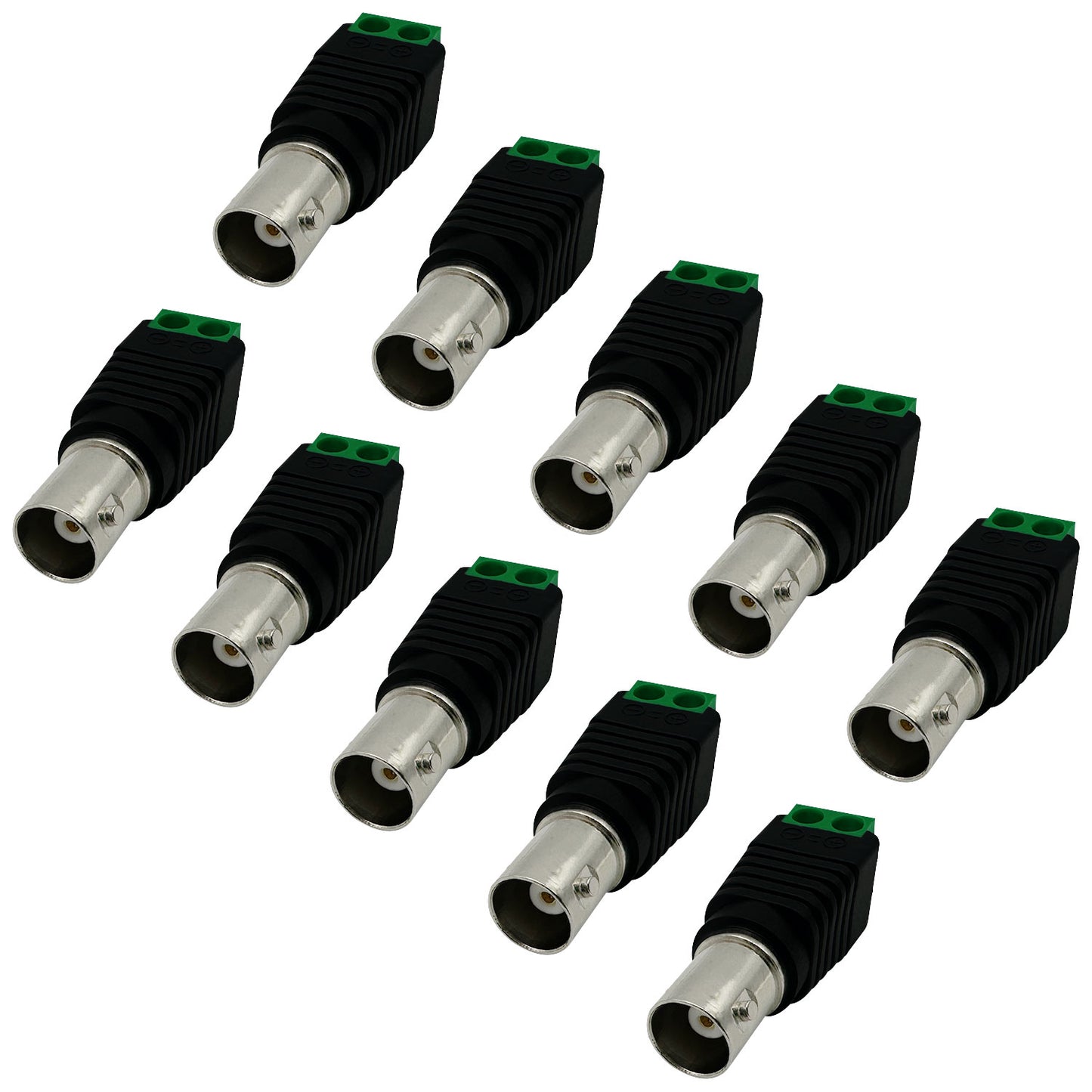 BNC Connectors Solderless Video Balanced Connectors BNC to Cat5e Adapter for Autoscan CCTV Surveillance Cameras etc