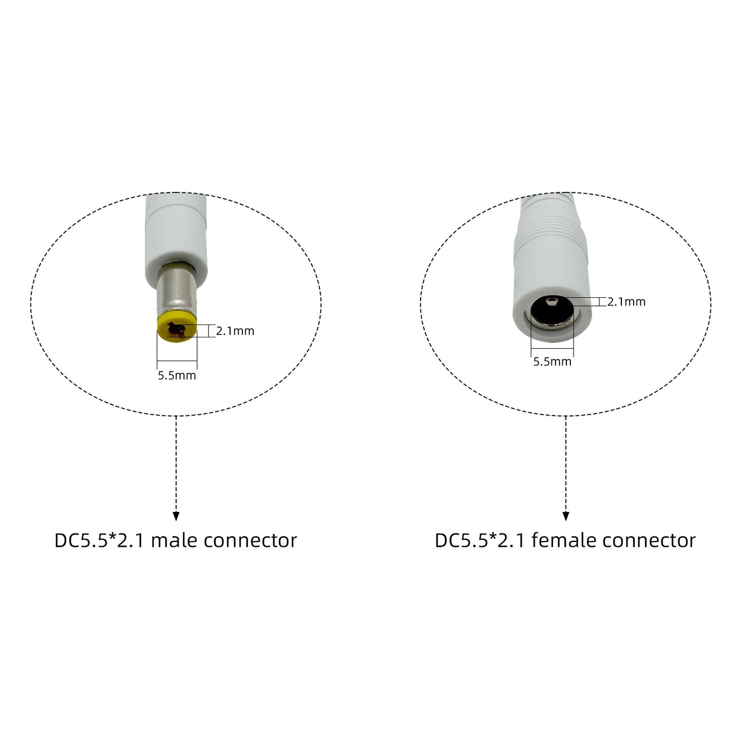 DC5.5x2.1mm 12V Male to Female Power Extension Cable Barrel Connector for CCTV Security Camera IP Camera DVR