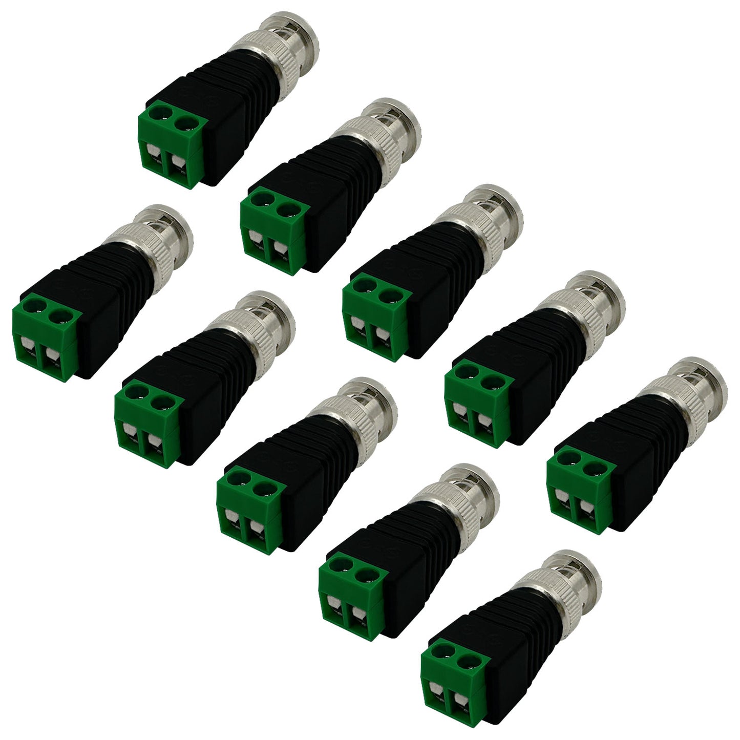 BNC Connectors Solderless Video Balanced Connectors BNC to Cat5e Adapter for Autoscan CCTV Surveillance Cameras etc