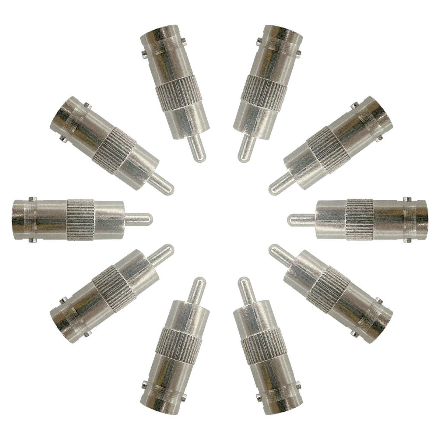 10pcs BNC Female to RCA Male for CCTV Coaxial Cable Coupler Connector Plug Adapter