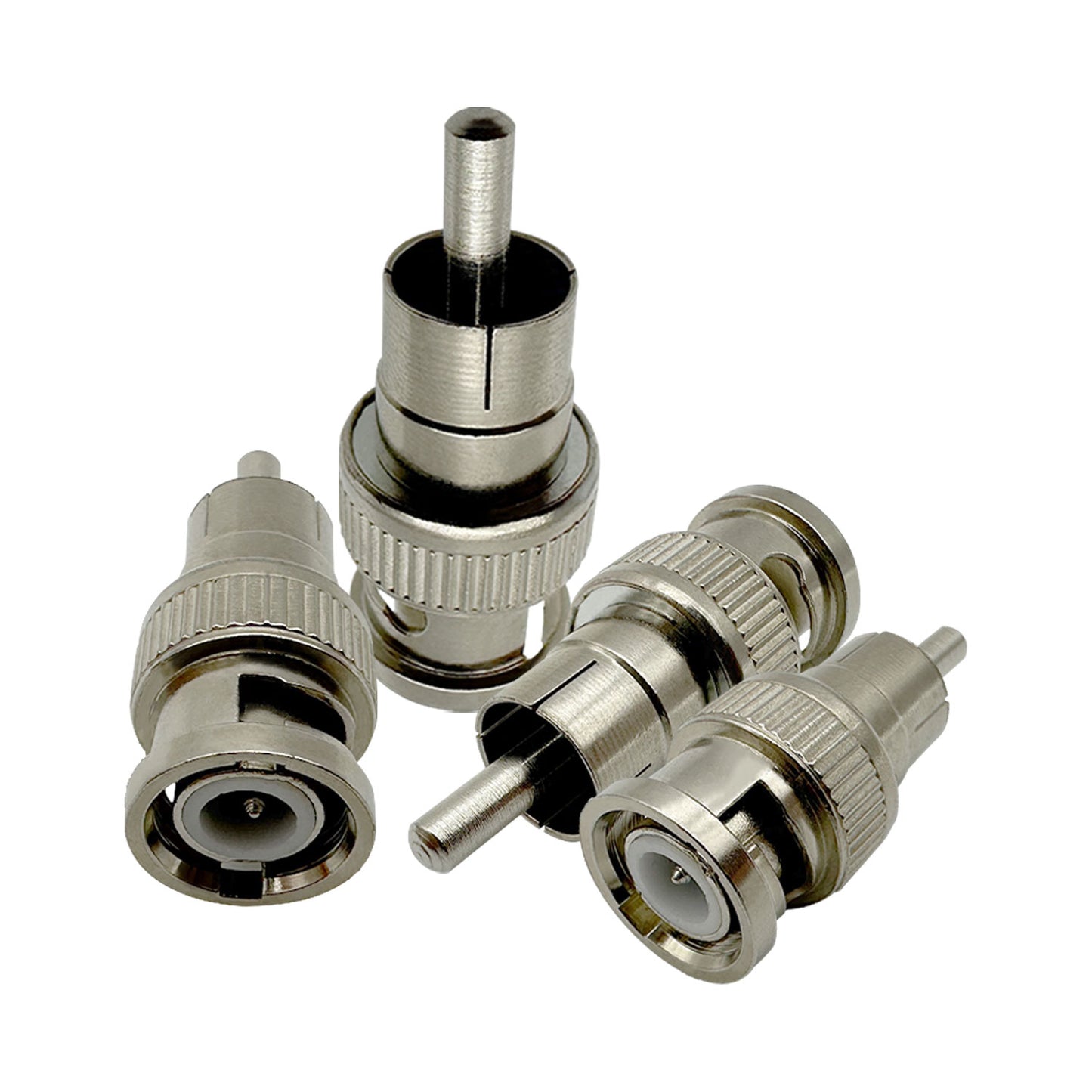 10pcs BNC Male to RCA Male Connectors for CCTV Security Cameras Coaxial Audio Adapter