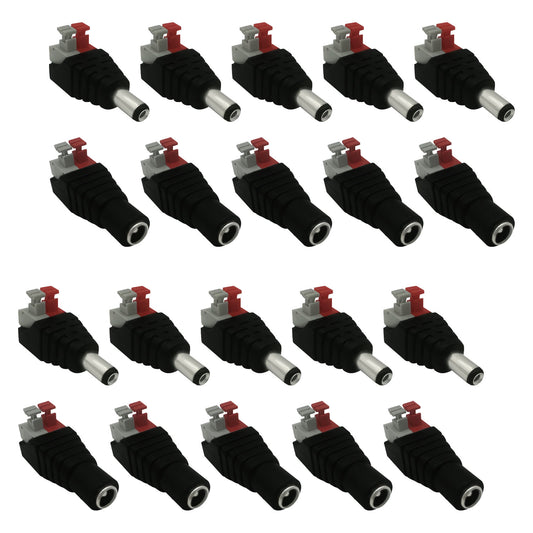 20pcs DC5.5 x 2.1mm DC Connector 12V 3A Barrel Connector for LED Connector