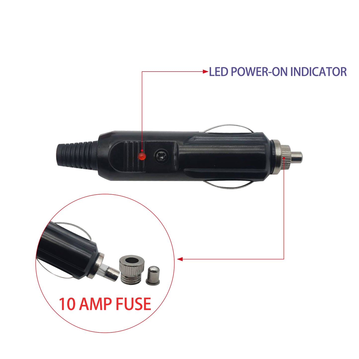 Heavy Duty Car Extension Cord, American Standard 18AWG, 12 Volt/24 Volt Automotive Car Extension Cord due to Tire Inflator, Cleaner, Convenient Refrigerator