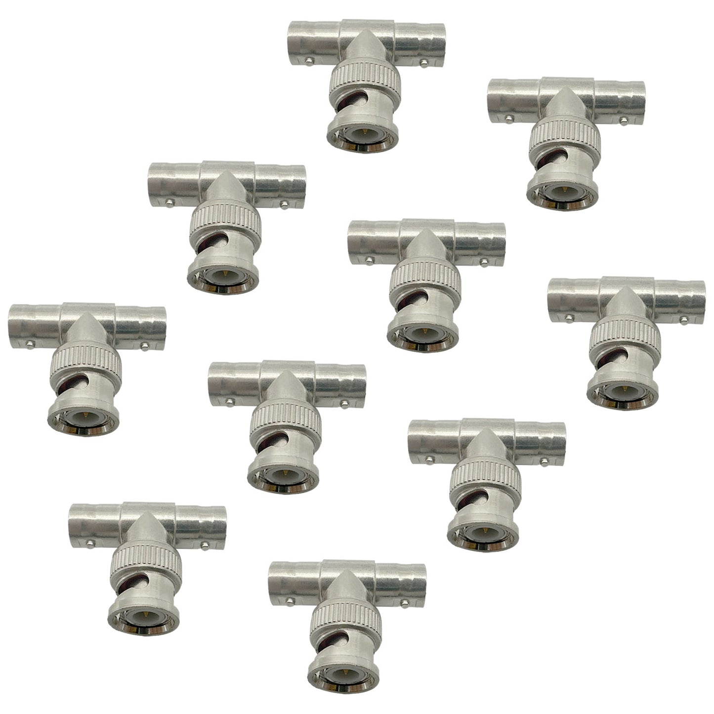 10pcs for Coaxial Cable Video Antenna BNC Splitter BNC Male to Dual Female Jack Tee BNC Connector Adapter