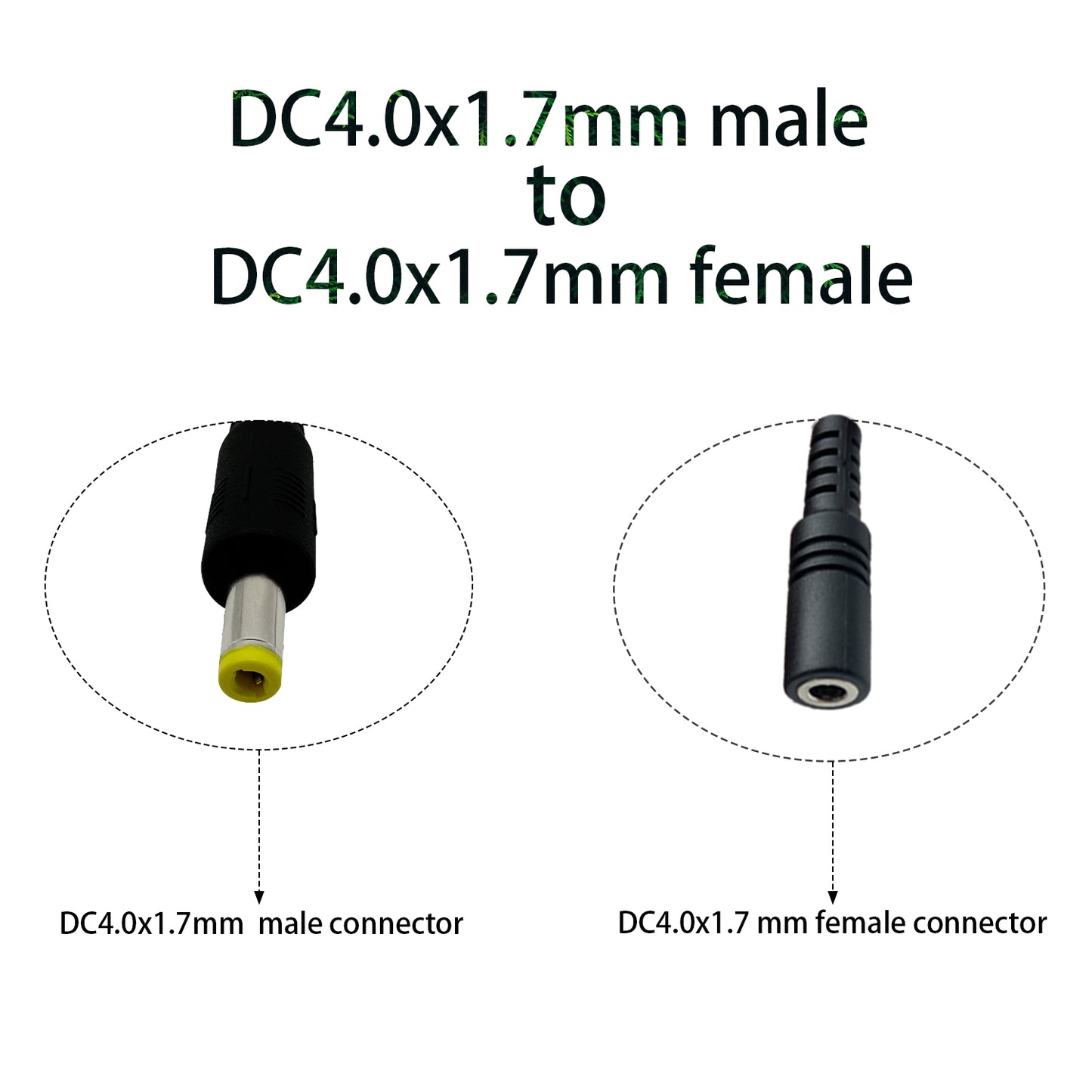 DC4.0x1.7mm Male to Female DC Power Extension Cable for Bluetooth Speaker Walkman Fan 12V DC Power Cable IP Surveillance Camera Table Lamp LED Strip Lights and Other Equipment