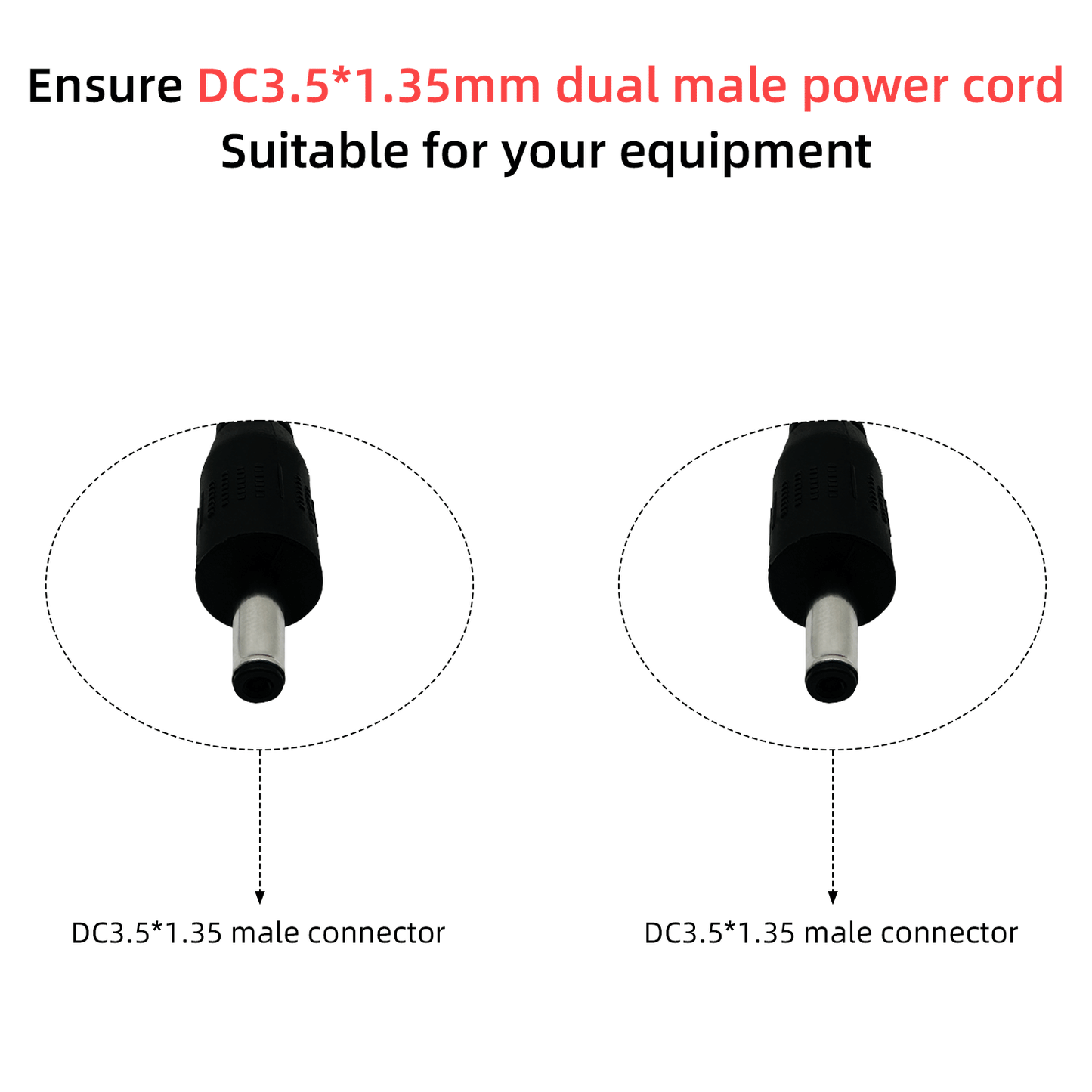 DC3.5x1.35mm to 5.5x2.1mm or 5.5x2.5mm 12V Male to Male Cable for LED Strip Lights Mini Speaker CCTV Surveillance Camera