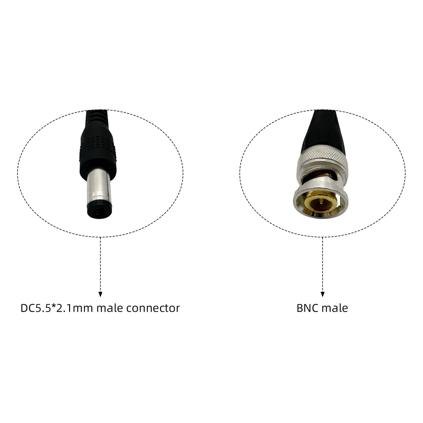 Passive Video Balun with Power Supply, Long Distance Network Transceiver, Cat5e/Cat6 Cable to BNC Male Connector bnc to rj45 Adapter, HD Security Surveillance Camera System 2 Pairs