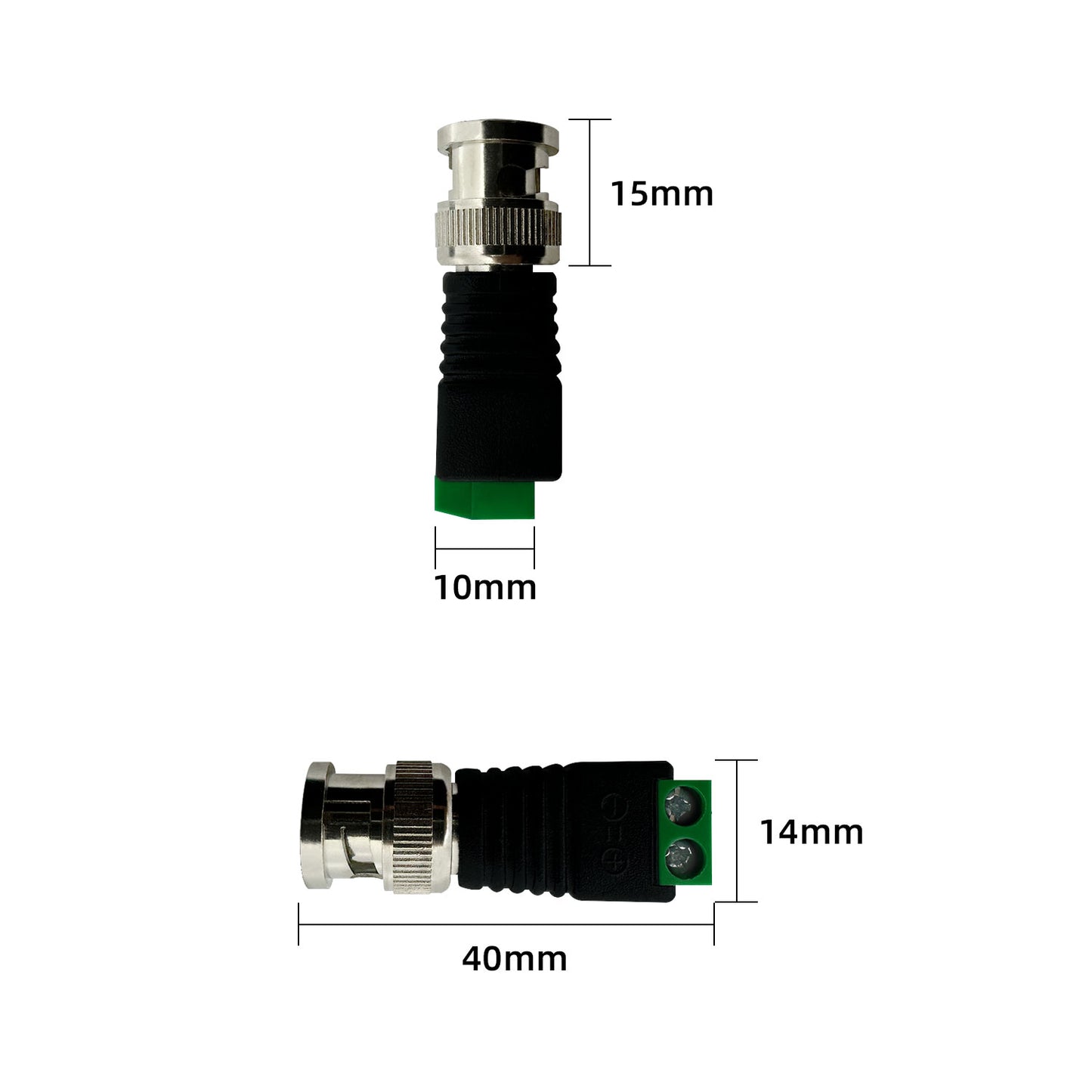 BNC Connectors Solderless Video Balanced Connectors BNC to Cat5e Adapter for Autoscan CCTV Surveillance Cameras etc