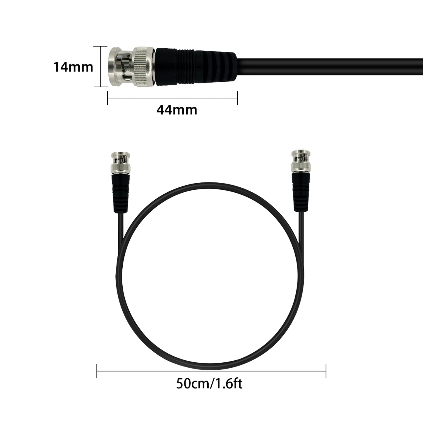 bnc Male to Male Extension Cable bnc Connector for CCTV Surveillance Camera Video Transmission coaxial Cable