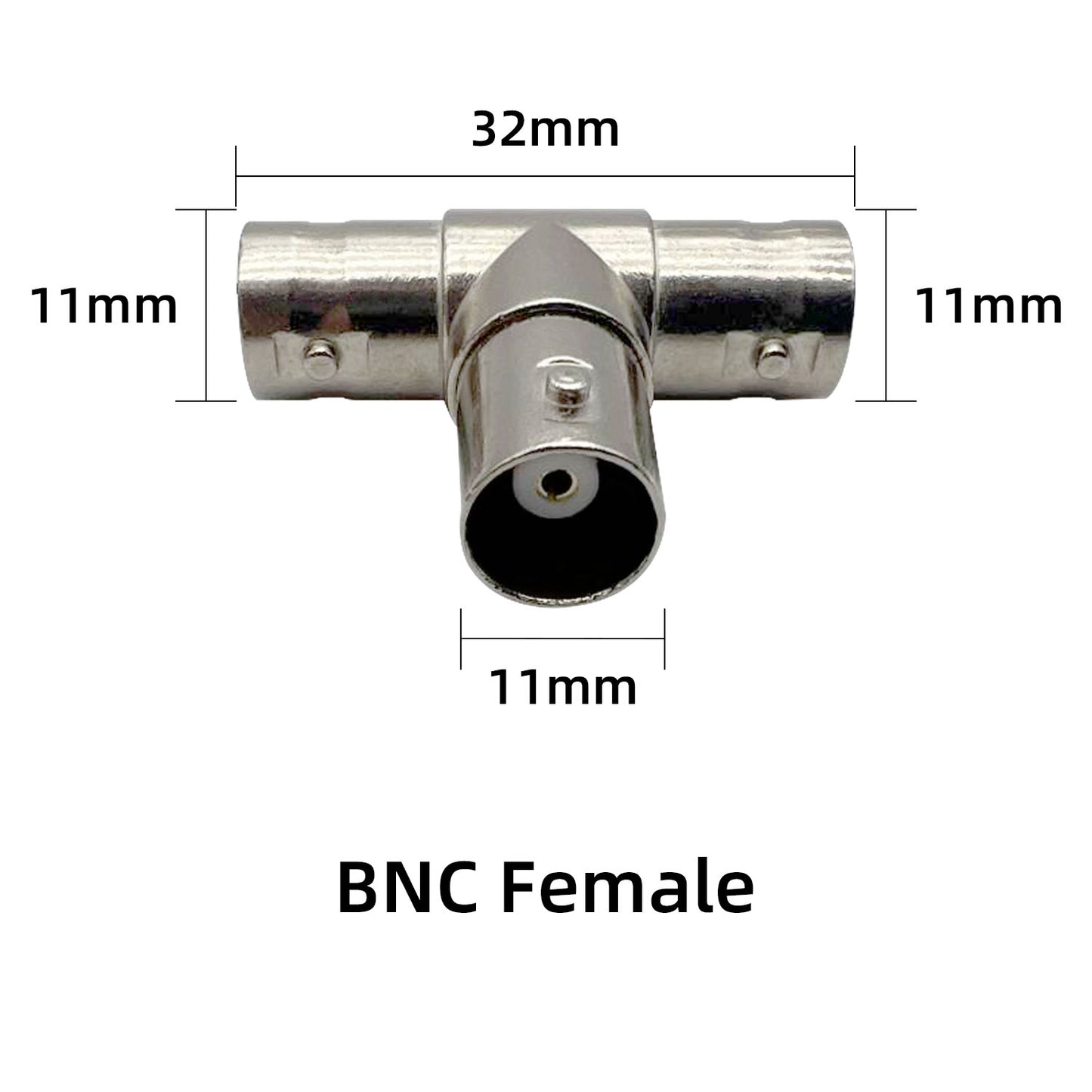 10pcs BNC Splitter for CCTV DVR Camera BNC Female Connector Coaxial Adapter T-Splitter for CCTV Security Camera Surveillance Video Equipment