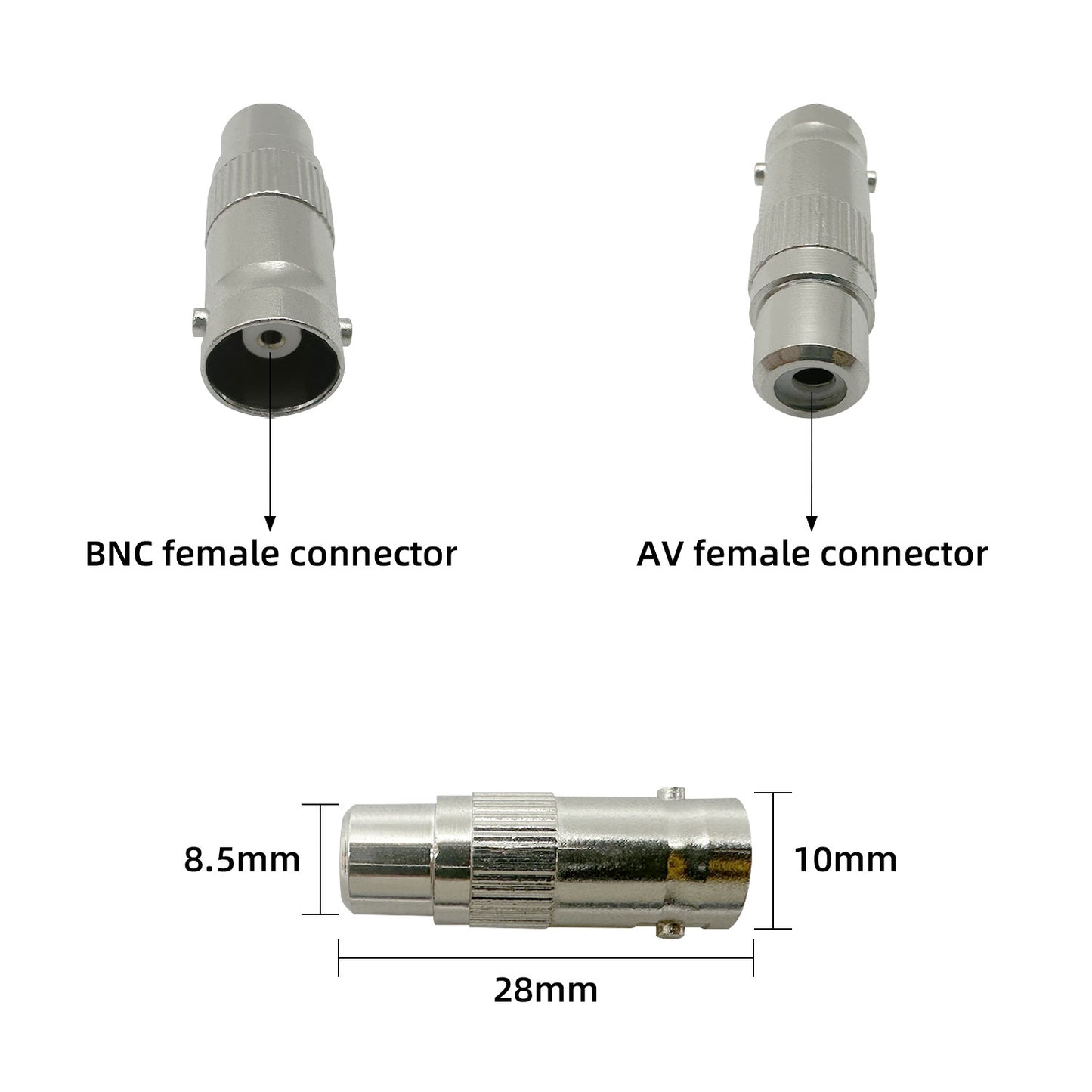 10pcs BNC Female to RCA Female Coupler Adapter Connectors for CCTV Security Surveillance Systems Surveillance Systems
