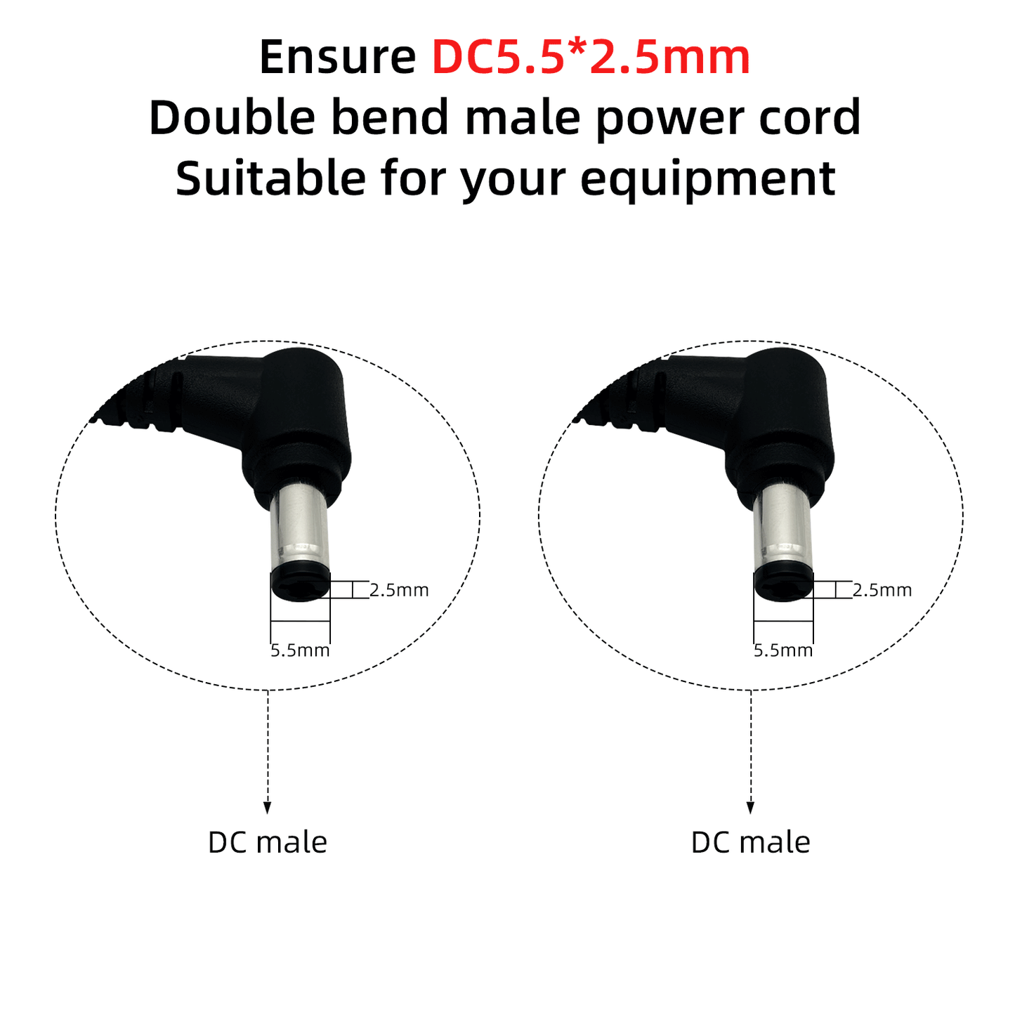 DC5.5x2.5mm Male to Male Extension Cable 12V DC Cable for CCTV Surveillance Camera LED Strip Light Printer DVR Router