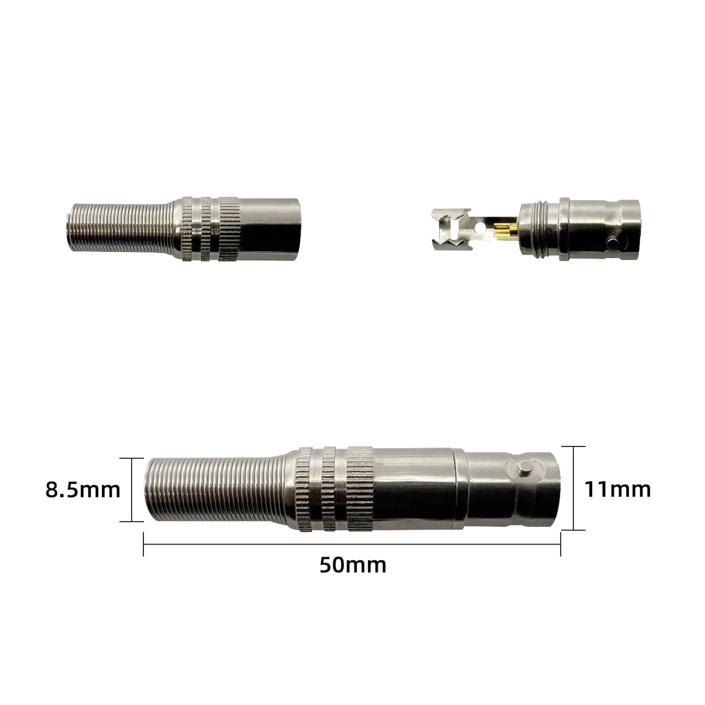 75 Ohm HD BNC Female Plug Q9 Surveillance Video Coaxial Cable Connector 75-5 HD-SDI Solderless Safety Cable 75Ω Feedthrough Connector